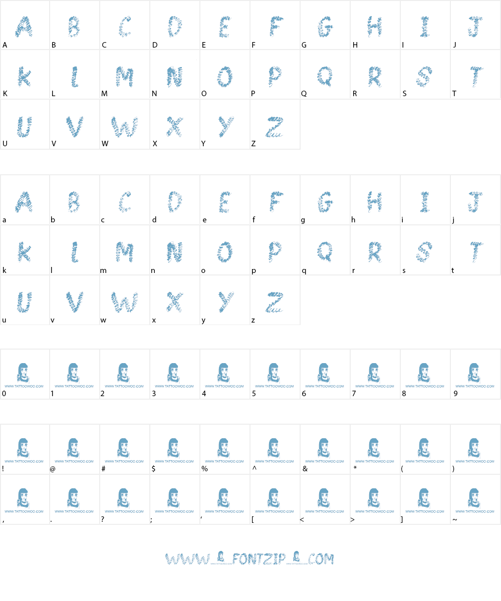 Spin Head Font Character